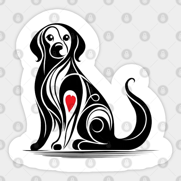 Heart Dog Sticker by DickinsonDesign